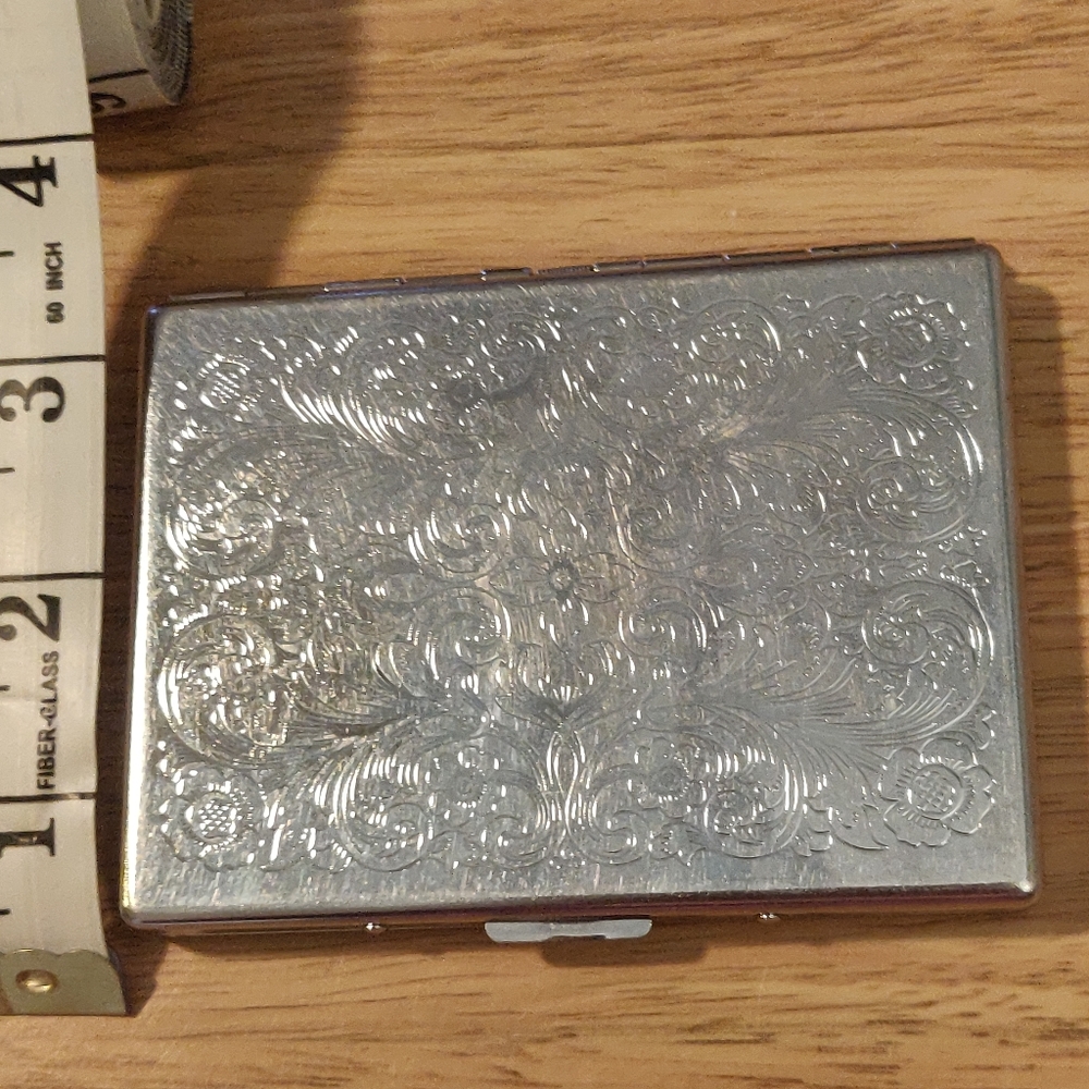 Designed Card Case - Silver